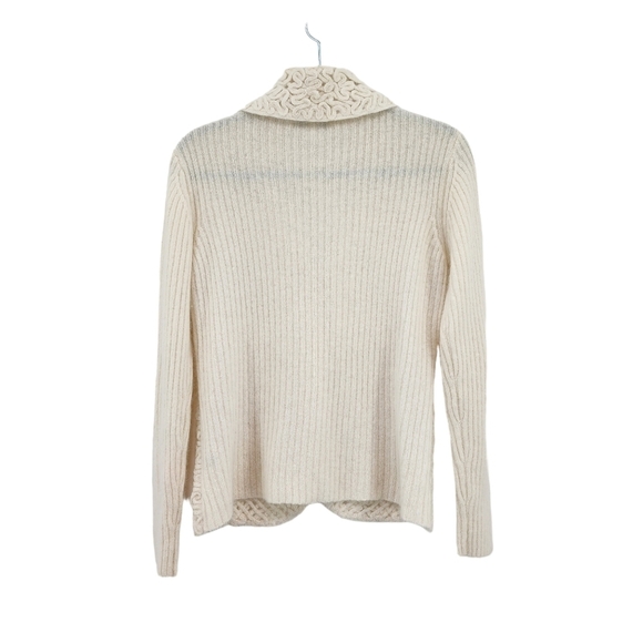 Coldwater Creek Women's ANGORA Wool Blend Cardigan Sweater Ivory Size XS - Picture 5 of 6